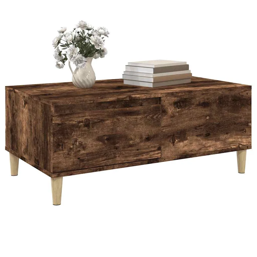 Table basse Chêne fumé 90x50x36,5 cm Bois d'ingénierie - 4