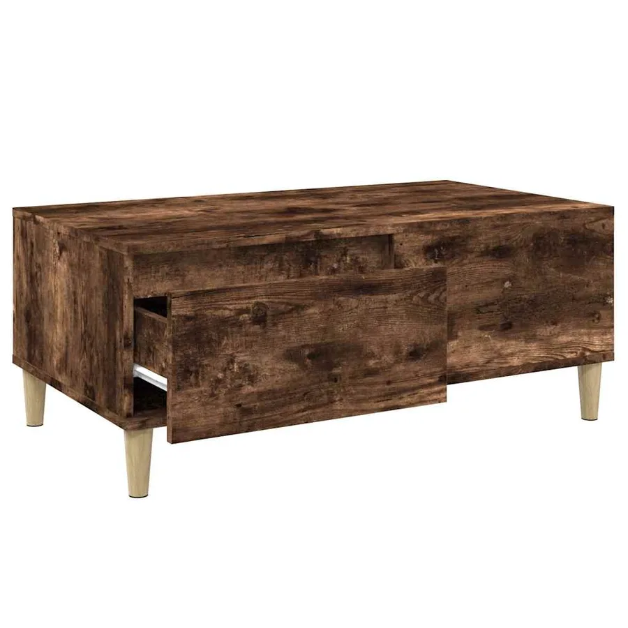 Table basse Chêne fumé 90x50x36,5 cm Bois d'ingénierie - 6