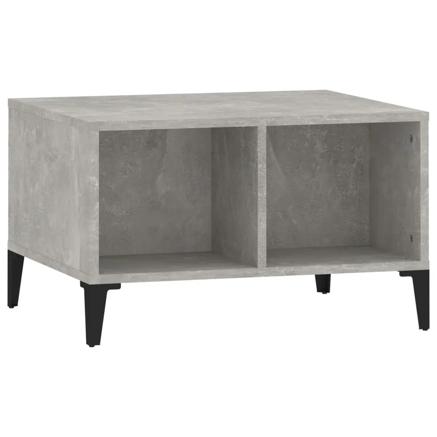 Table basse Gris béton 60x50x36,5 cm Bois d'ingénierie - 2