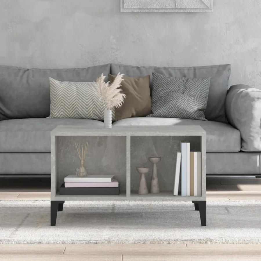 Table basse Gris béton 60x50x36,5 cm Bois d'ingénierie - 3