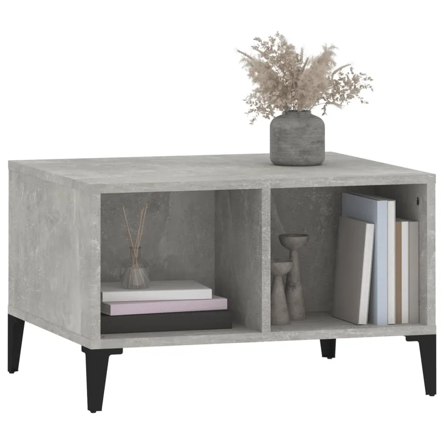 Table basse Gris béton 60x50x36,5 cm Bois d'ingénierie - 4
