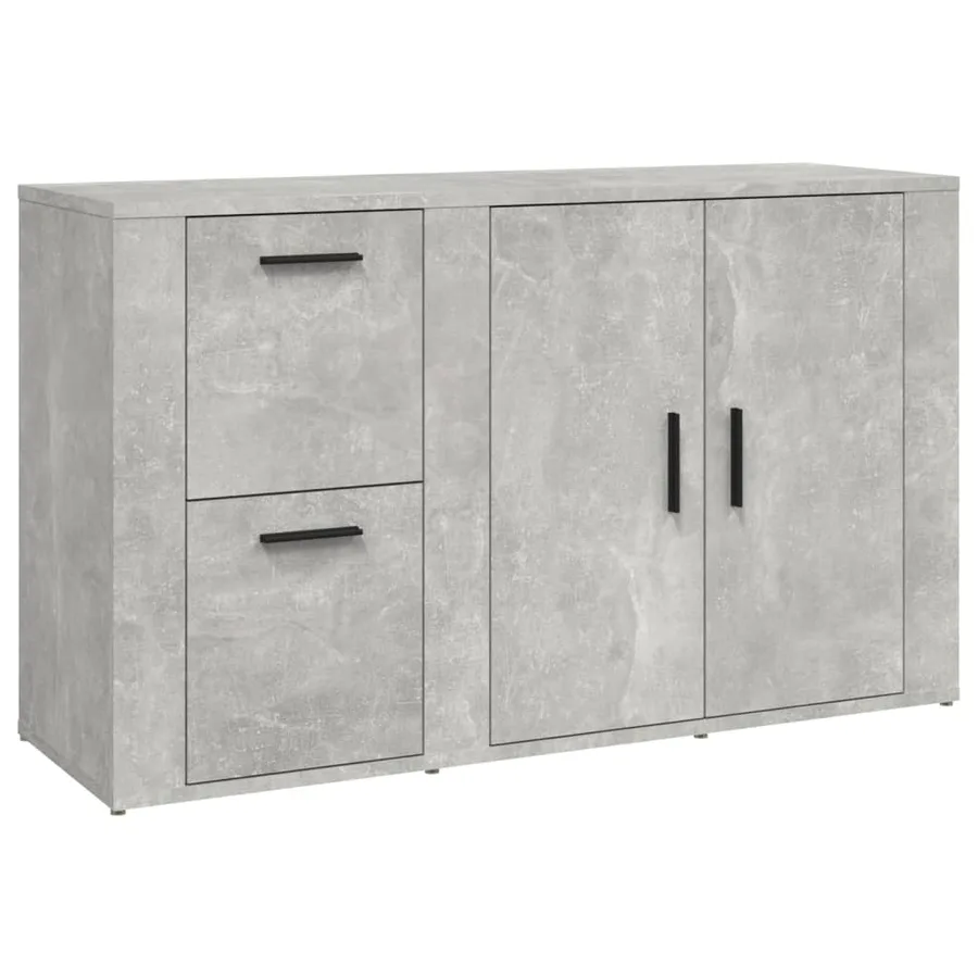 Buffet Gris béton 100x33x59,5 cm Bois d'ingénierie - 2