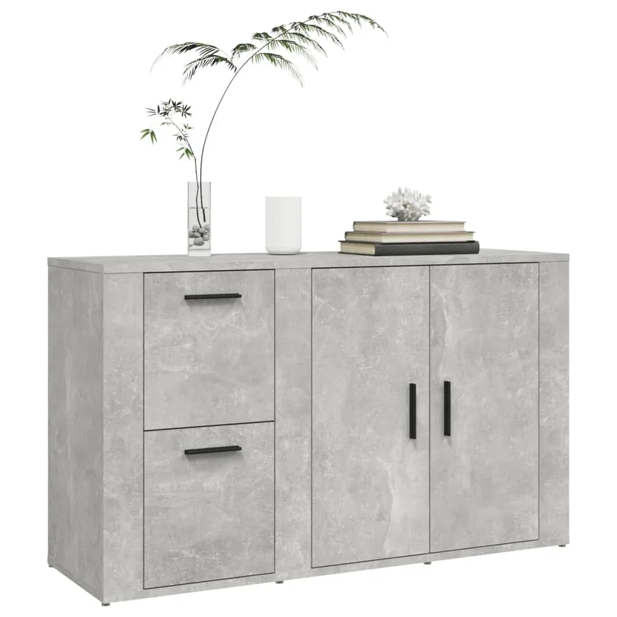 Buffet Gris béton 100x33x59,5 cm Bois d'ingénierie - 4