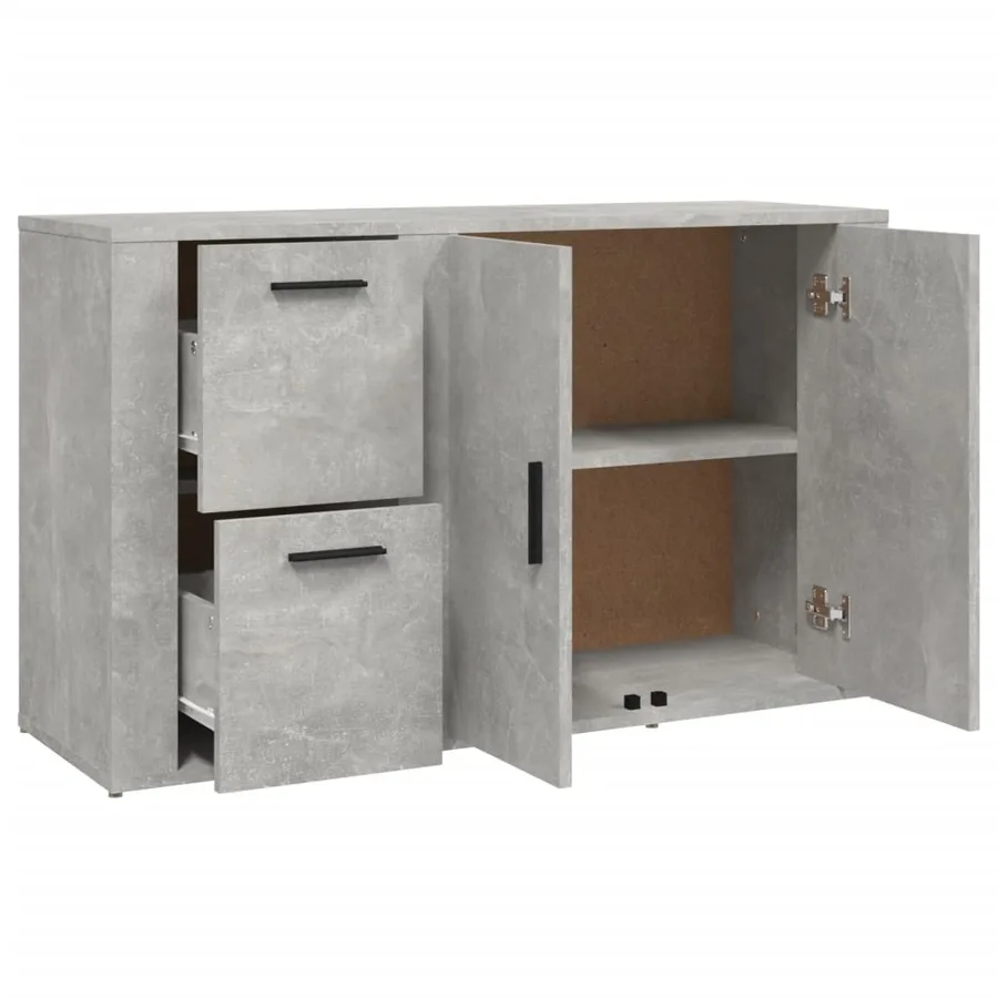 Buffet Gris béton 100x33x59,5 cm Bois d'ingénierie - 8