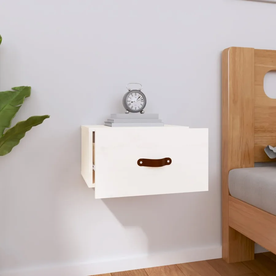 Table de chevet murale Blanc 40x29,5x22 cm - 3
