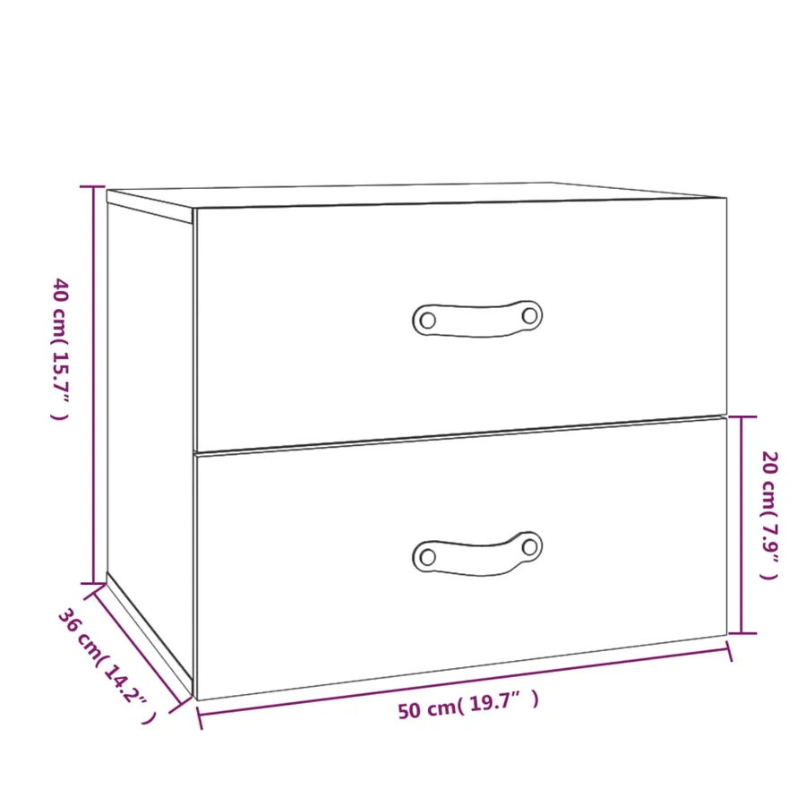 Table de chevet murale 50x36x40 cm - 10