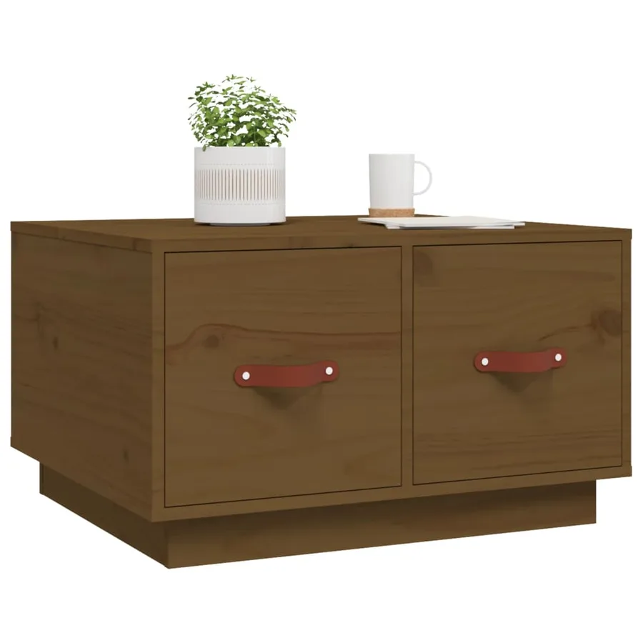 Table basse Marron miel 60x53x35 cm Bois massif de pin - 4