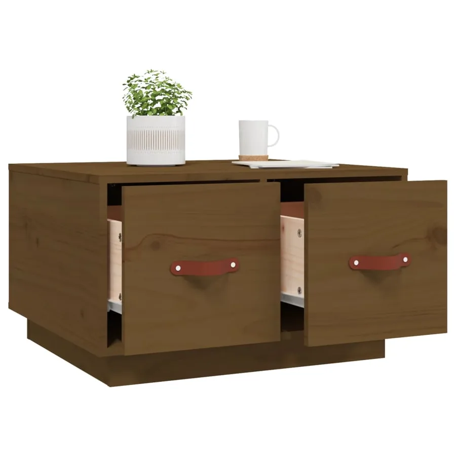 Table basse Marron miel 60x53x35 cm Bois massif de pin - 5