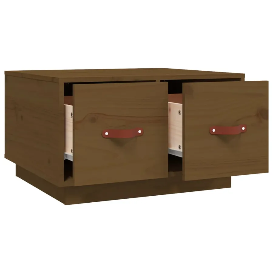 Table basse Marron miel 60x53x35 cm Bois massif de pin - 7