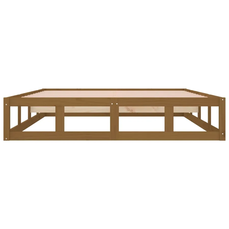 Cadre de lit sans matelas marron miel 120x200 cm bois massif - 5