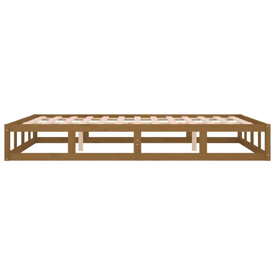 Cadre de lit sans matelas marron miel 120x200 cm bois massif - 7
