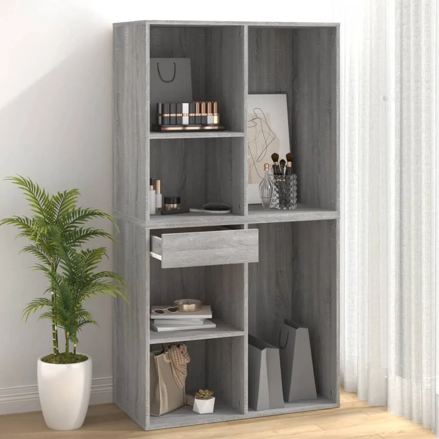 Armoire cosmétique Sonoma gris 80x40x75 cm Bois d'ingénierie - 7