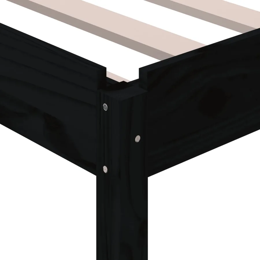 Lit empilable sans matelas noir 90x200 cm bois de pin massif - 10