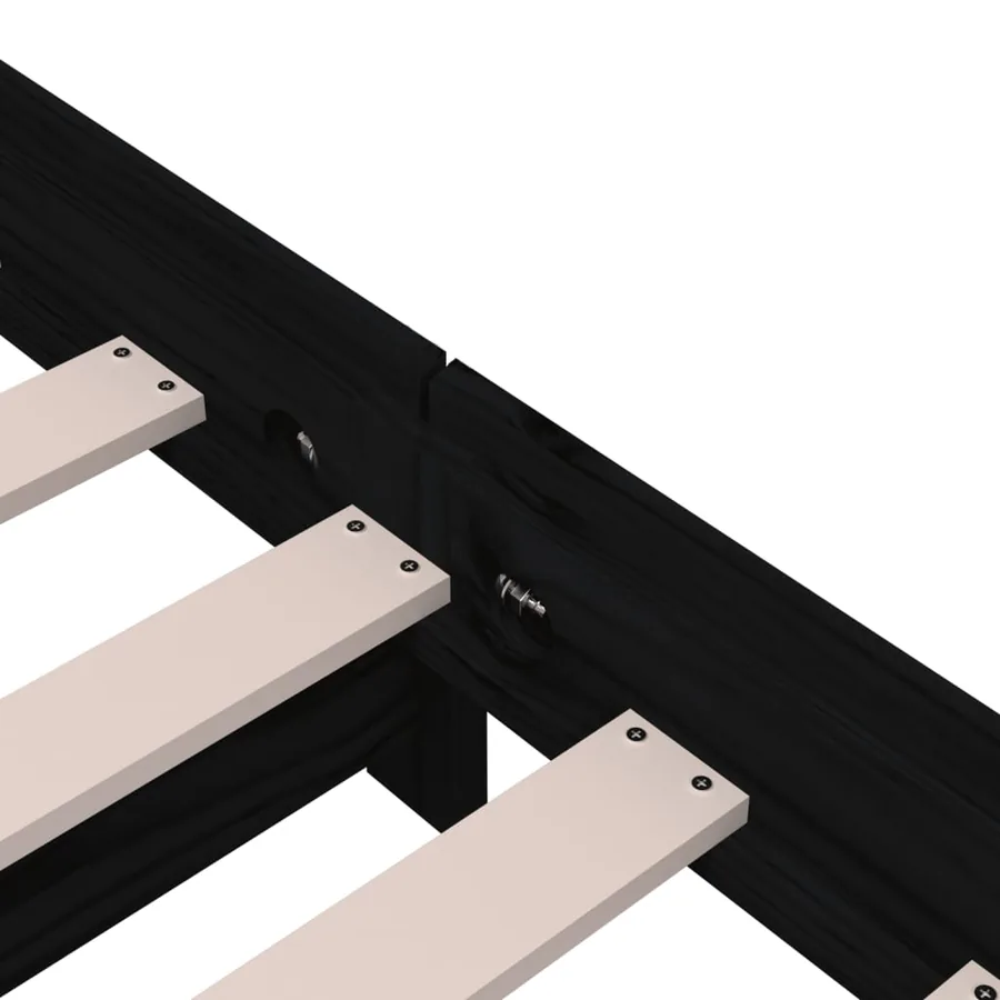Lit empilable sans matelas noir 90x200 cm bois de pin massif - 11