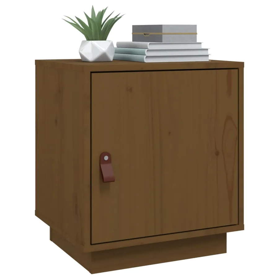 Tables de chevet 2pcs Marron miel 40x34x45cm Bois de pin massif - 4