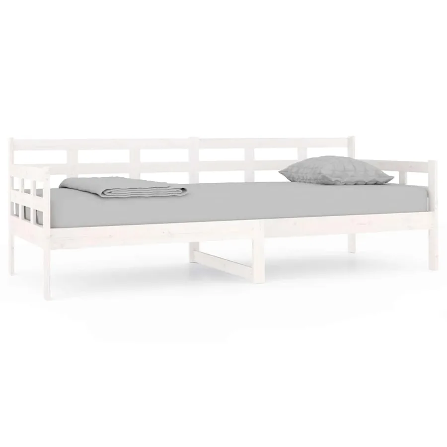 Lit de jour sans matelas blanc bois de pin massif 80x200 cm - 2