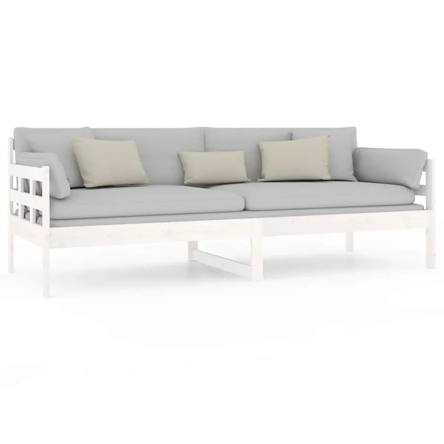 Lit de jour sans matelas blanc bois de pin massif 80x200 cm - 5