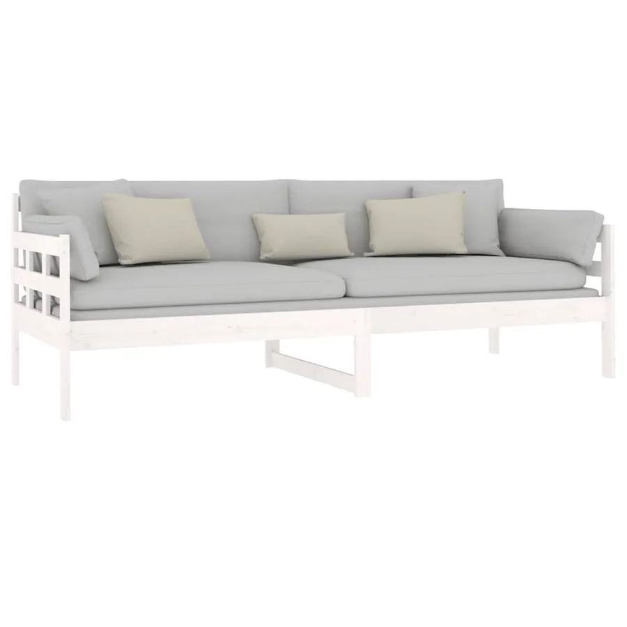 Lit de jour sans matelas blanc bois de pin massif 80x200 cm - 6