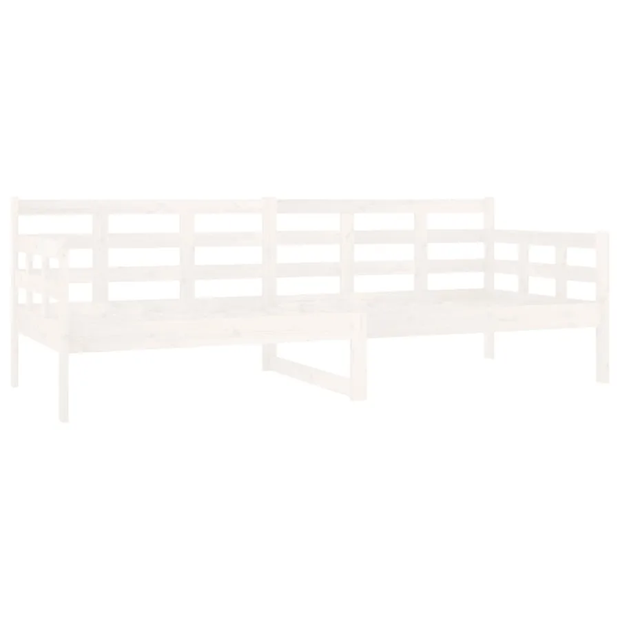 Lit de jour sans matelas blanc bois de pin massif 80x200 cm - 7