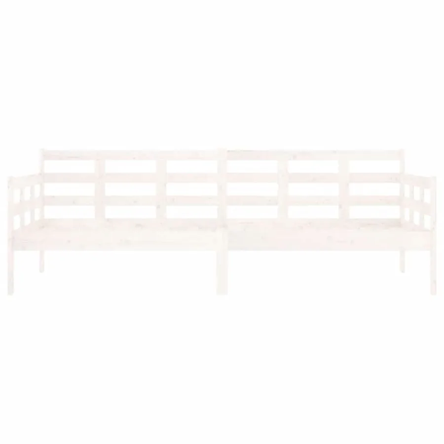 Lit de jour sans matelas blanc bois de pin massif 80x200 cm - 8