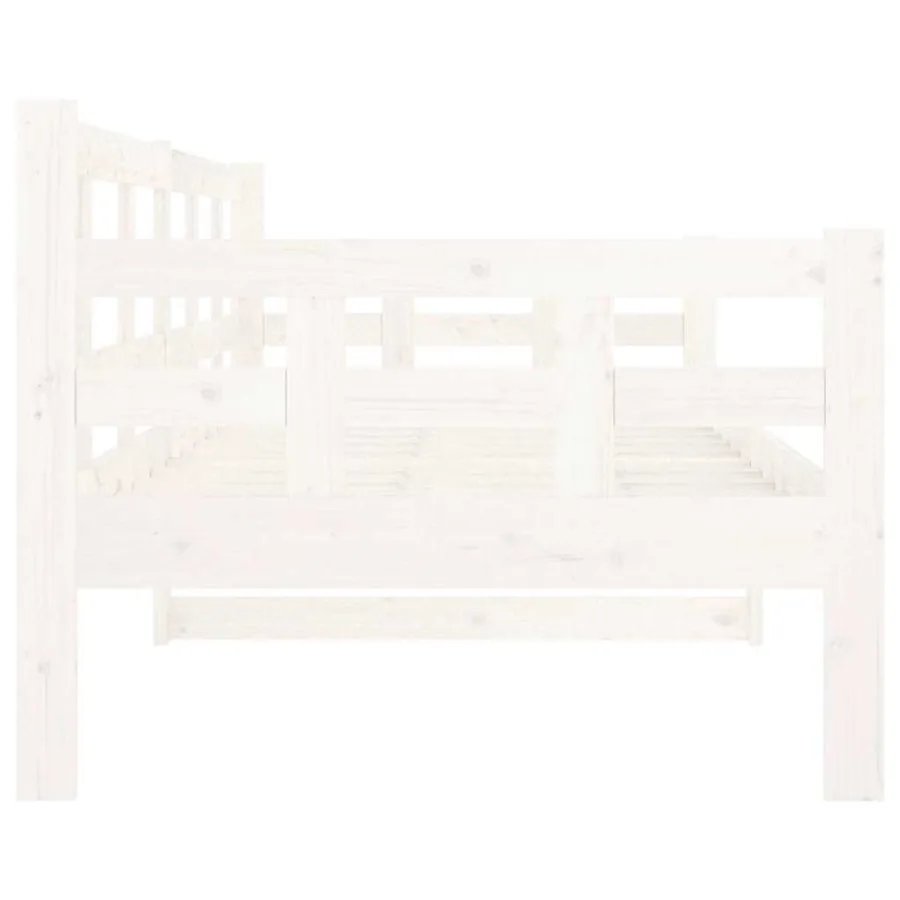 Lit de jour sans matelas blanc bois de pin massif 80x200 cm - 9