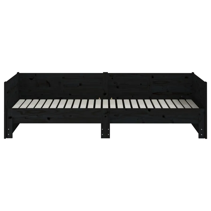 Lit coulissant sans matelas noir 2x(90x190) cm - 5