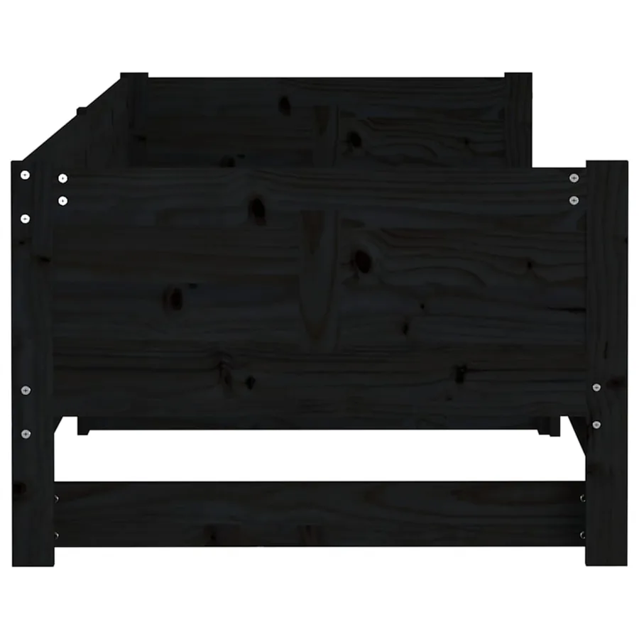 Lit coulissant sans matelas noir 2x(90x190) cm - 7