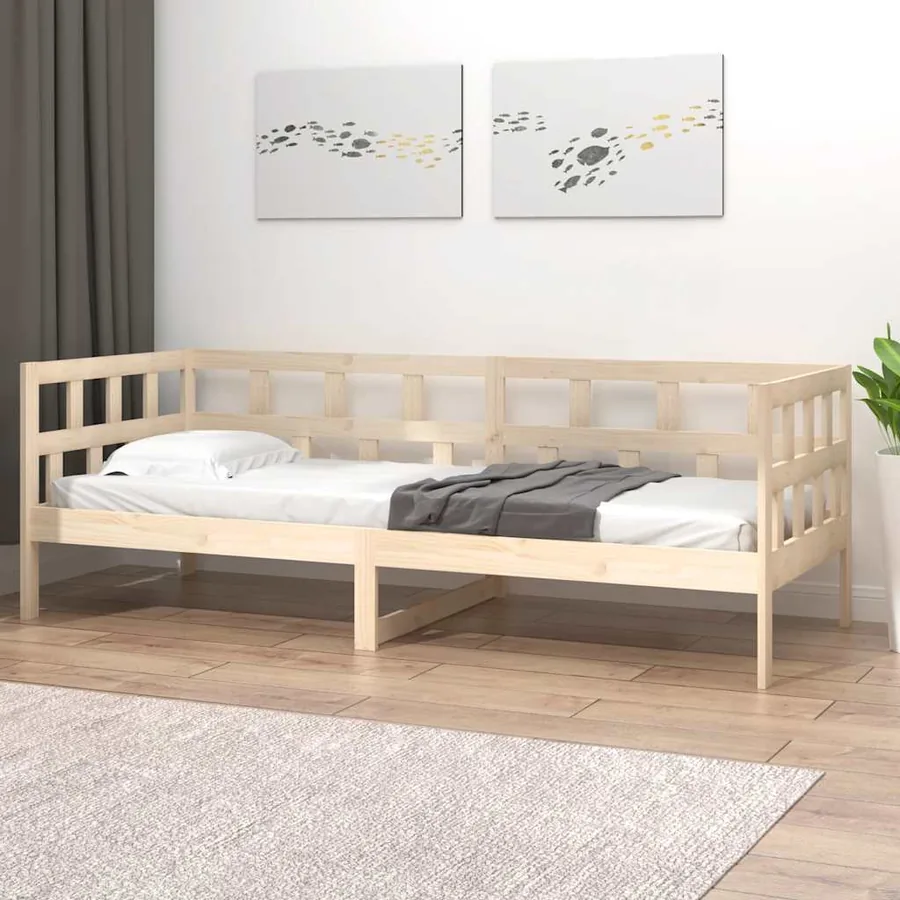 Lit de jour sans matelas bois de pin massif 90x200 cm - 4