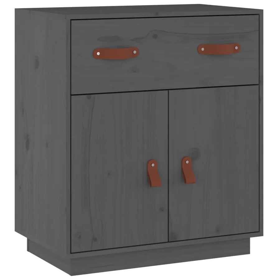 Buffet Gris 65,5x40x75 cm Bois massif de pin - 2