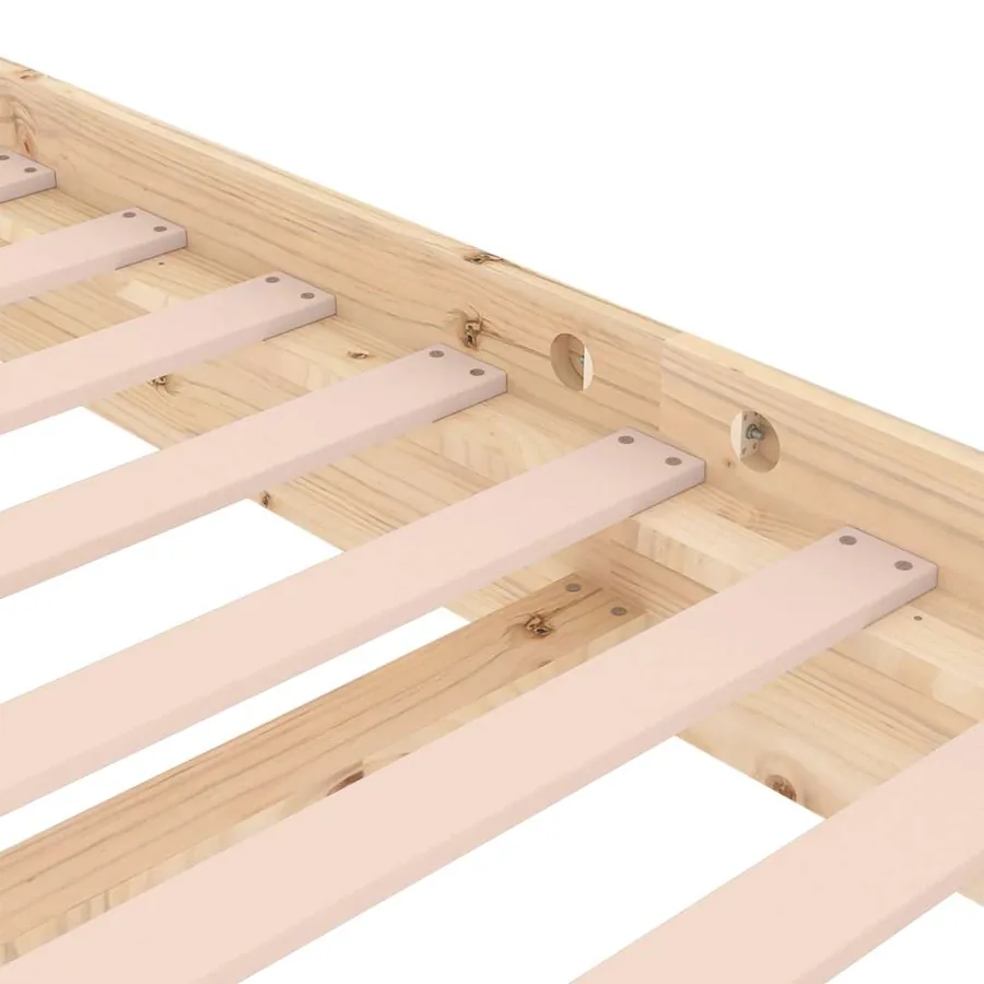Cadre de lit sans matelas bois massif - 7