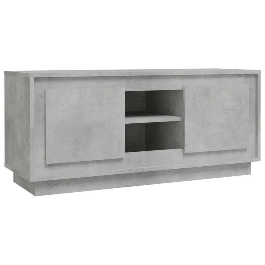 Meuble TV gris béton 102x35x45 cm bois d'ingénierie - 2