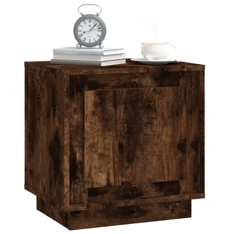 Tables de chevet 2 pcs chêne fumé 44x35x45 cm bois d'ingénierie - 4
