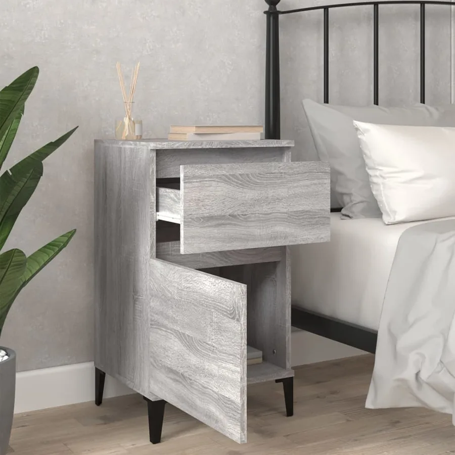 Table de chevet sonoma gris 40x35x70 cm - 3