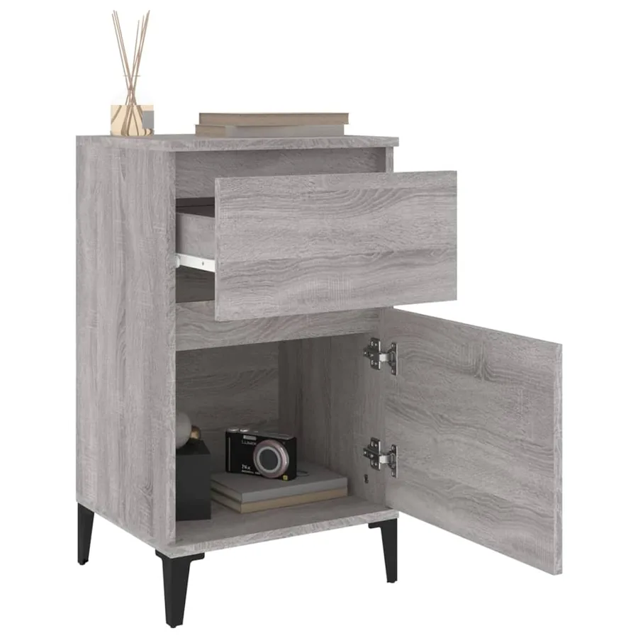Table de chevet sonoma gris 40x35x70 cm - 5