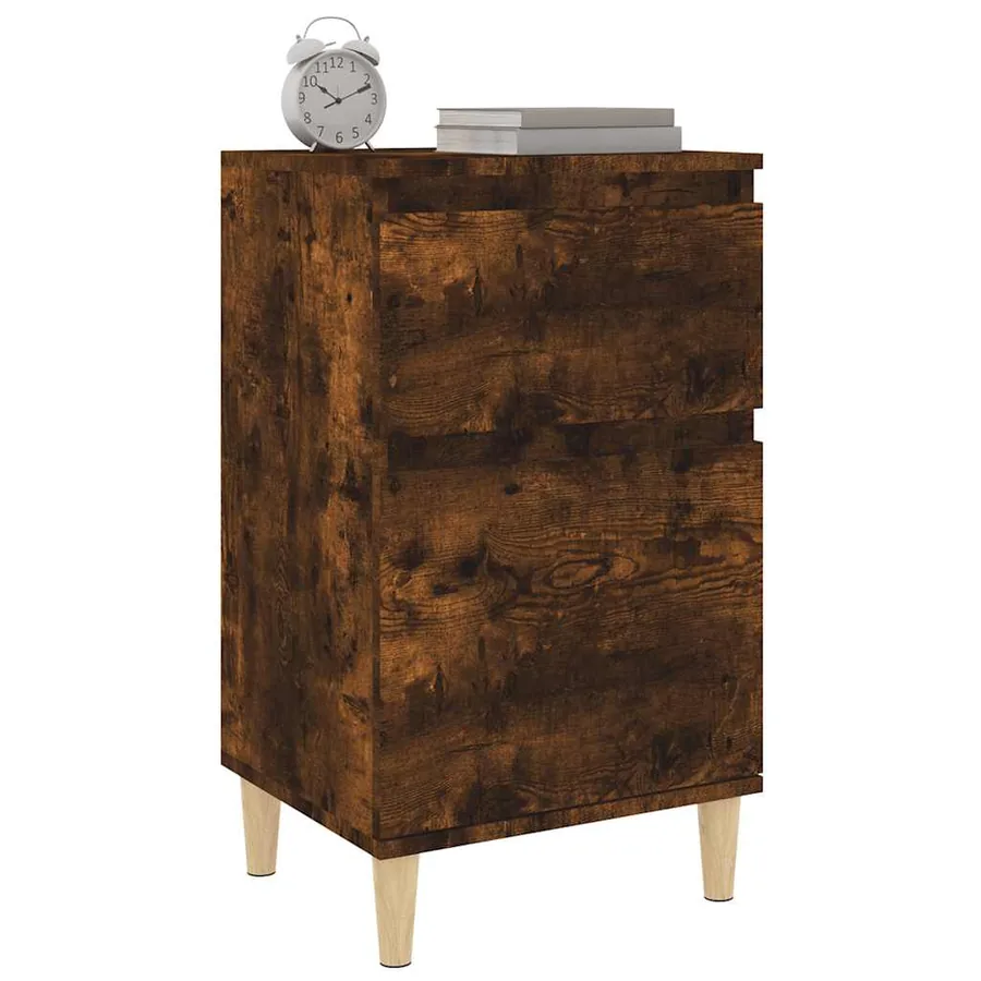 Tables de chevet 2 pcs chêne fumé 40x35x70 cm - 4