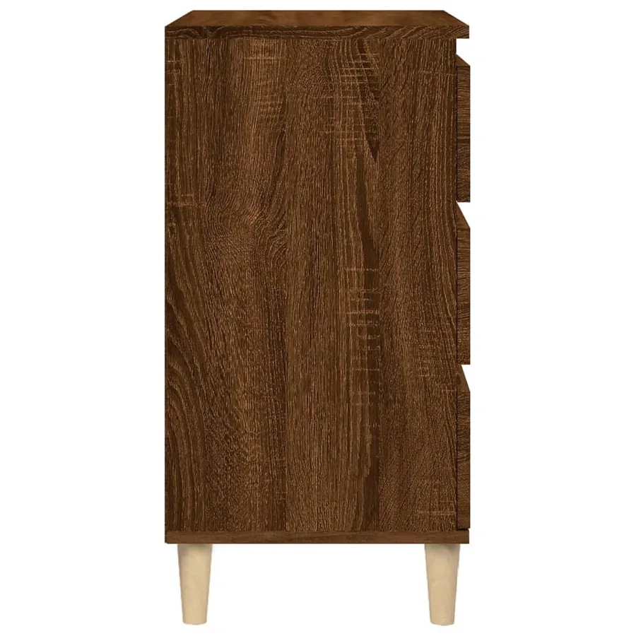 Table de chevet chêne marron 40x35x70 cm bois d'ingénierie - 8