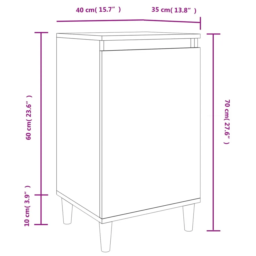 Table de chevet chêne fumé 40x35x70 cm bois d'ingénierie - 10