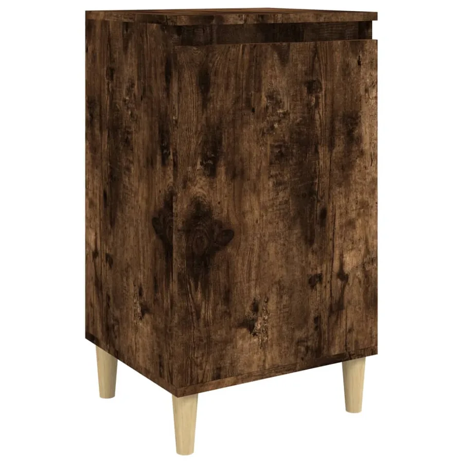 Table de chevet chêne fumé 40x35x70 cm bois d'ingénierie - 2