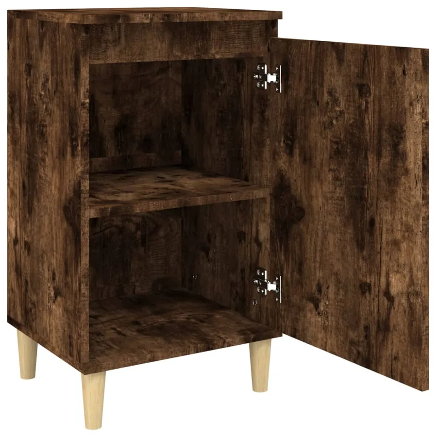 Table de chevet chêne fumé 40x35x70 cm bois d'ingénierie - 6