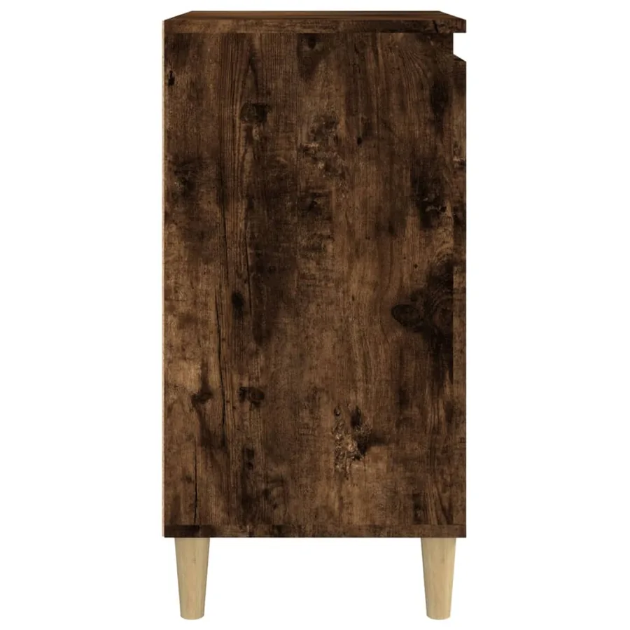 Table de chevet chêne fumé 40x35x70 cm bois d'ingénierie - 7