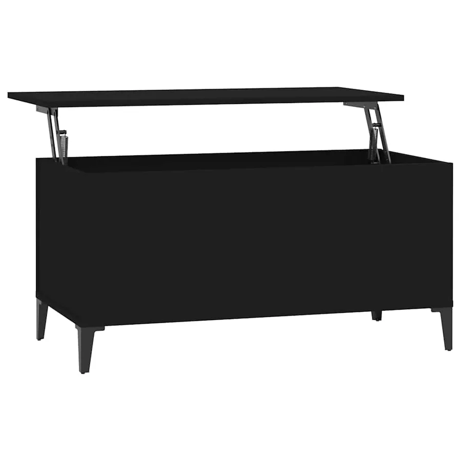 Table basse Noir 90x44,5x45 cm Bois d'ingénierie - 2