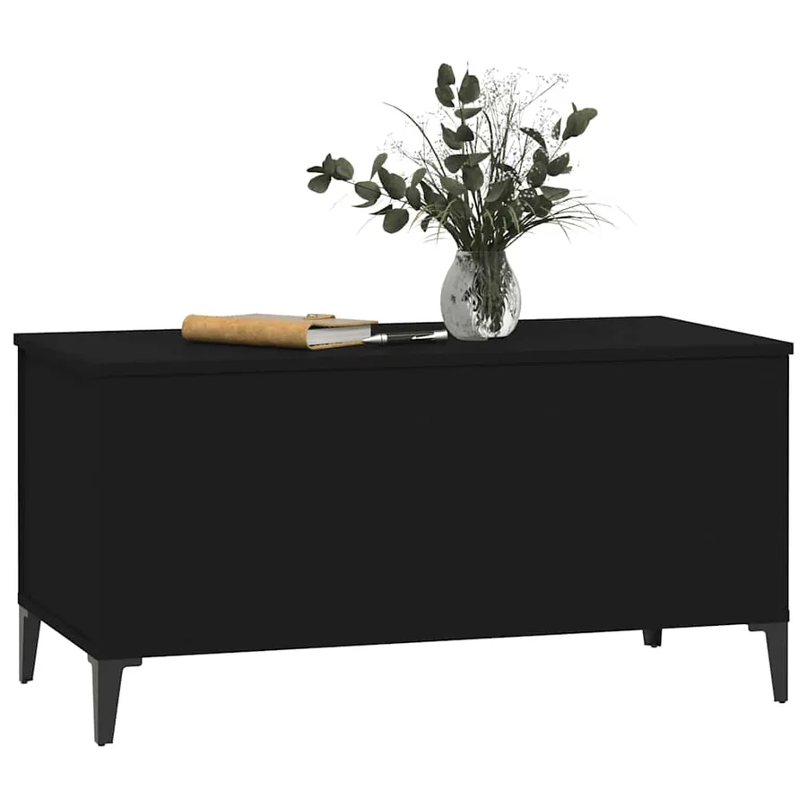 Table basse Noir 90x44,5x45 cm Bois d'ingénierie - 7