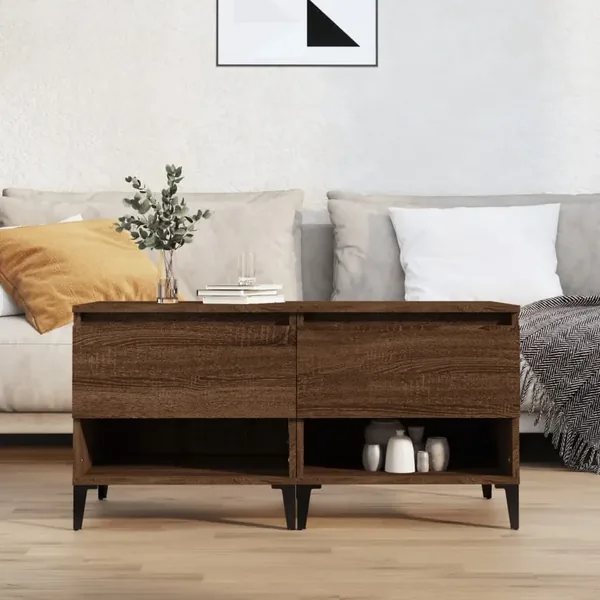 Tables d'appoint 2 pcs Chêne marron 50x46x50 cm Bois ingénierie