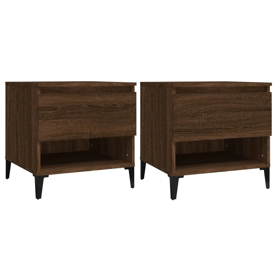 Tables d'appoint 2 pcs Chêne marron 50x46x50 cm Bois ingénierie - 2