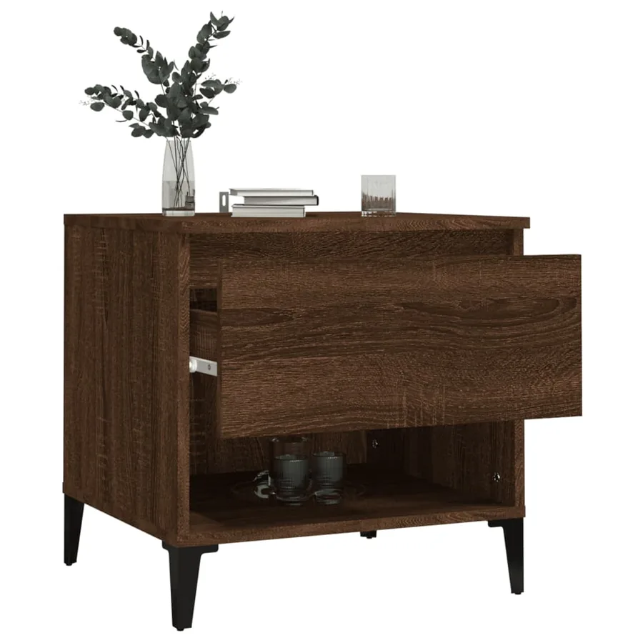 Tables d'appoint 2 pcs Chêne marron 50x46x50 cm Bois ingénierie - 5