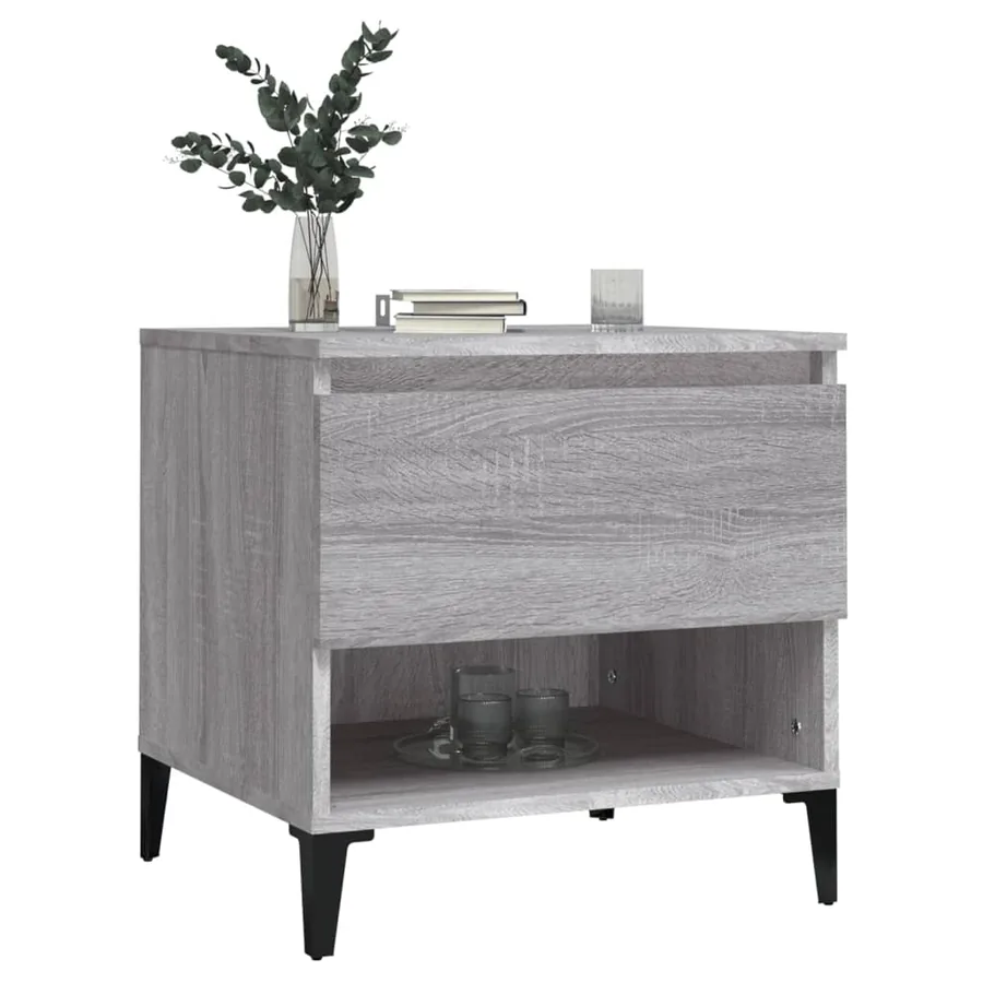 Tables d'appoint 2 pcs Sonoma gris 50x46x50 cm Bois ingénierie - 4