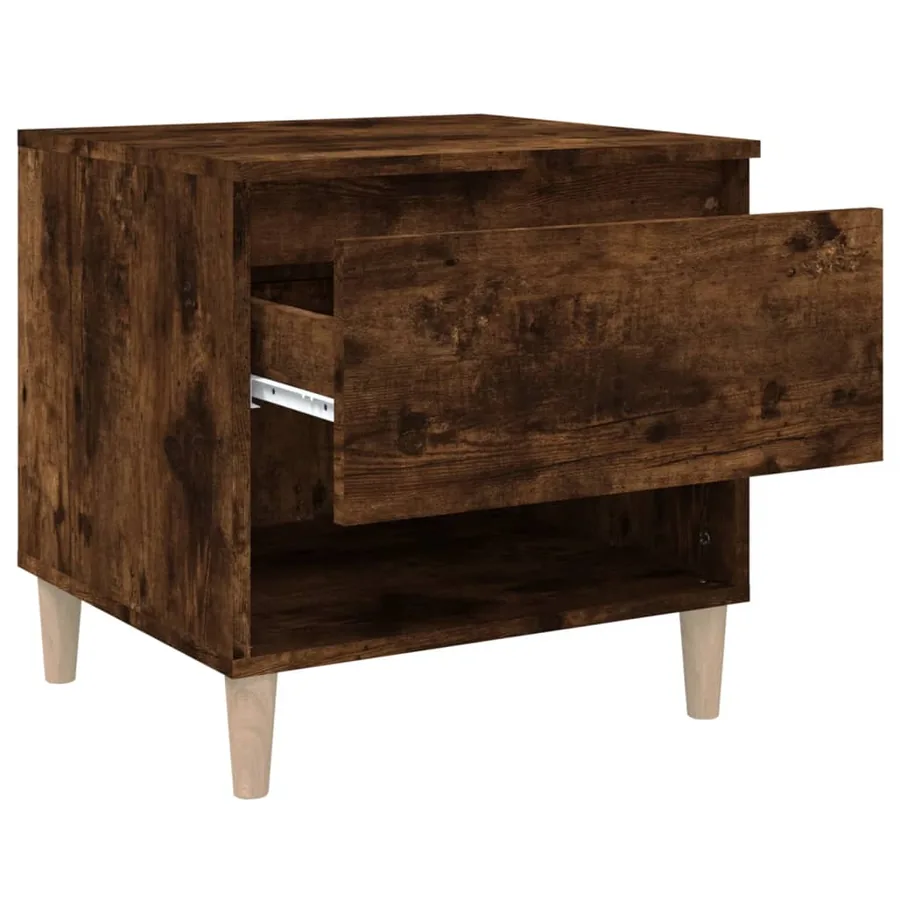 Table de chevet Chêne fumé 50x46x50 cm Bois d'ingénierie - 7