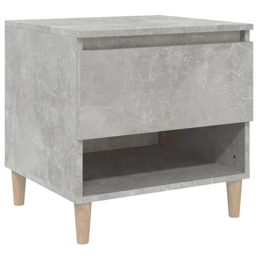 Table de chevet Gris béton 50x46x50 cm Bois d'ingénierie - 2