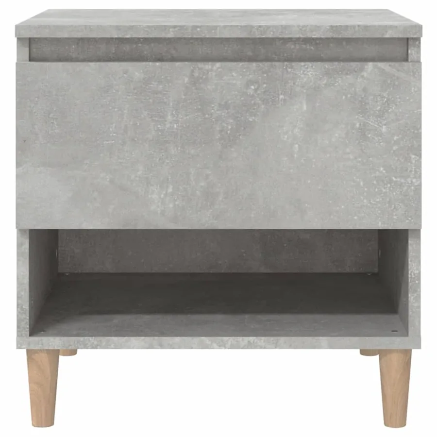 Table de chevet Gris béton 50x46x50 cm Bois d'ingénierie - 5