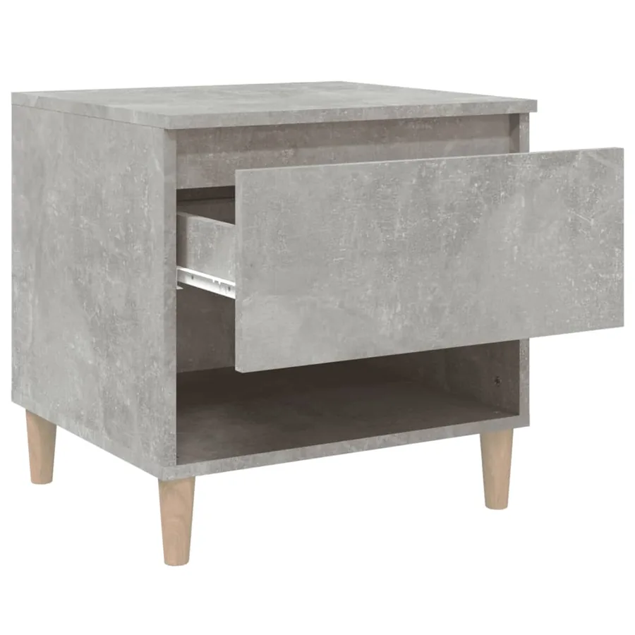 Table de chevet Gris béton 50x46x50 cm Bois d'ingénierie - 7